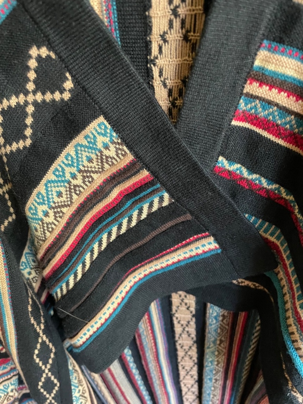 PRICE DROP! Orvis Aztec Southwestern Knit Long Open Front Wrap - Women's L - Picture 5 of 13